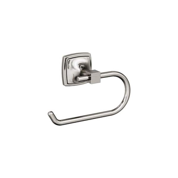 Amerock Stature 7-1/16 in. (179 mm) L Single Post Toilet Paper Holder in Brushed Nickel