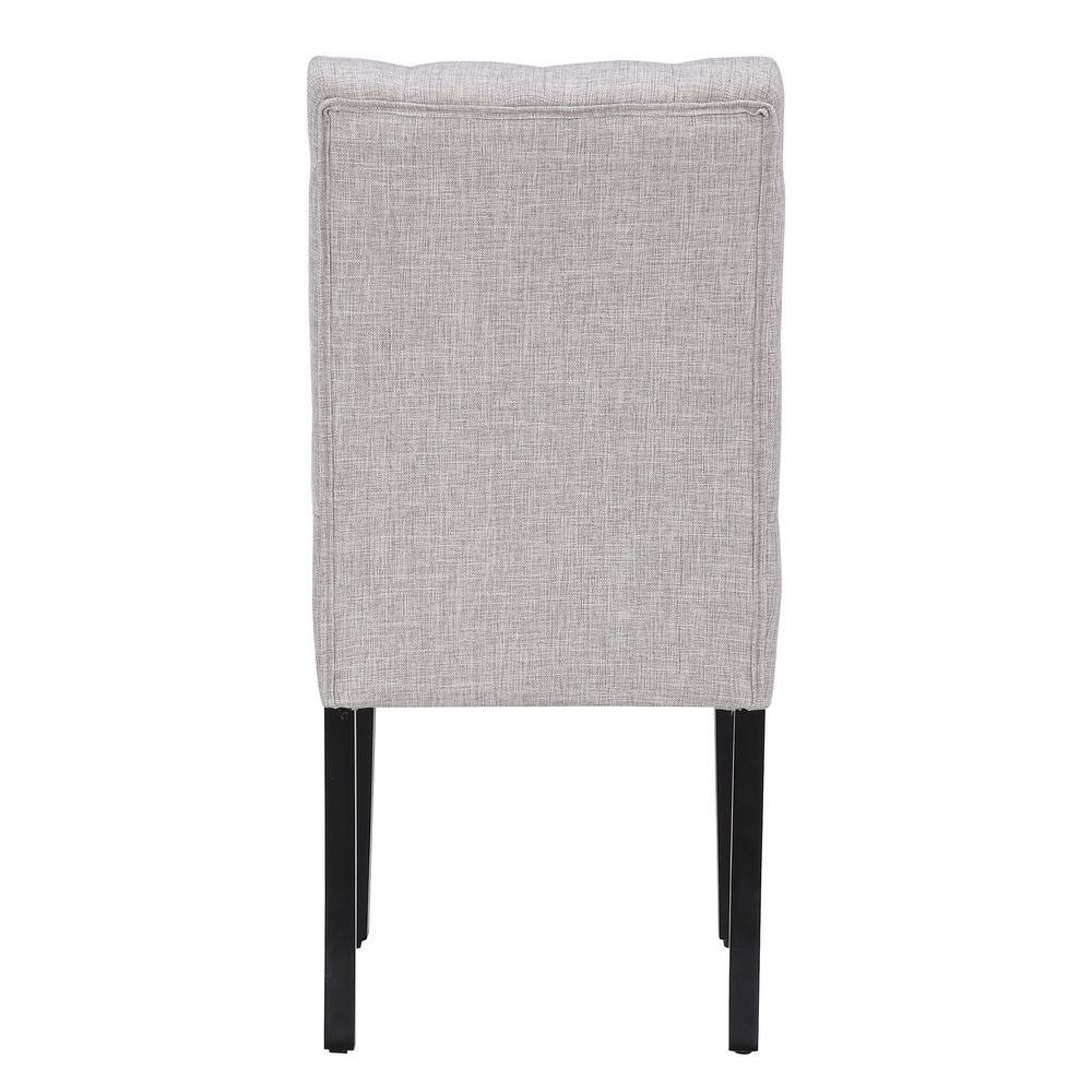 Light Gray Linen Button Tufted Parsons Side Chair