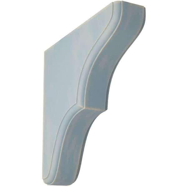 Ekena Millwork 1-3/4 in. x 7-1/2 in. x 7-1/2 in. Driftwood Blue Stratford Wood Vintage Decor Bracket