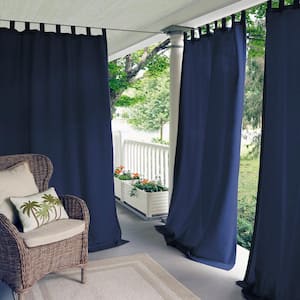Blue Solid Tab Top Room Darkening Curtain - 52 in. W x 95 in. L