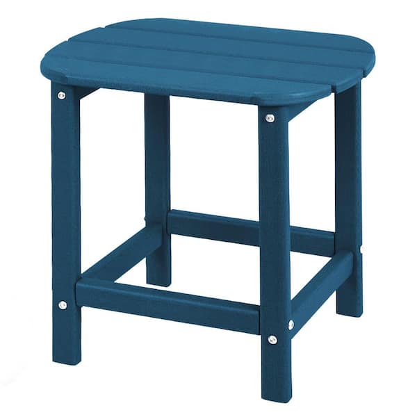 HDPE Adirondack Side Tables, Weather-Resistant & Easy Assembly Patio End Table for Garden, Balcony, Porch, Navy Blue