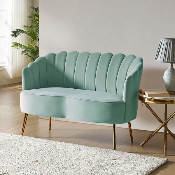 JAYDEN CREATION Yeran Velvet 50.2 in. Sage 2-Seats Loveseat JAYDEN CREATION Yeran Velvet 50.2 in. Sage 2-Seats Loveseat