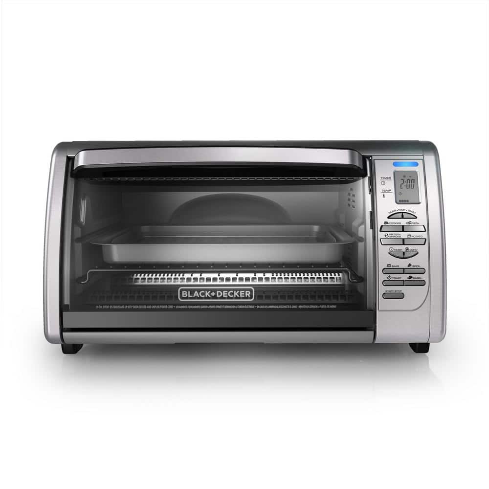 Electric Convection Oven Pizza Toaster Countertop Stainless Steel Black Decker 