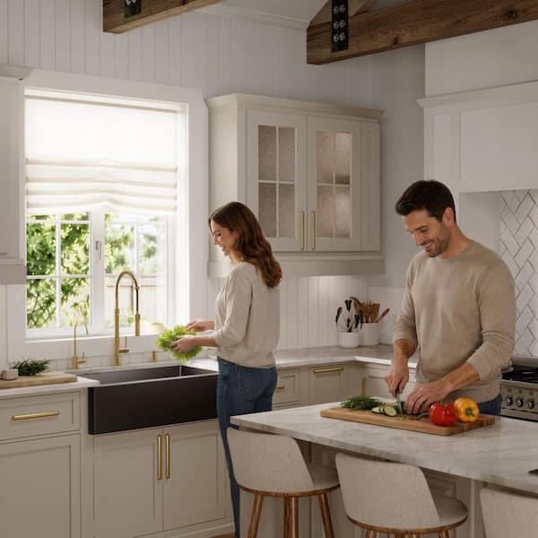 Karran Farmhouse/Apron-Front Quartz Composite 34 in. Single Bowl