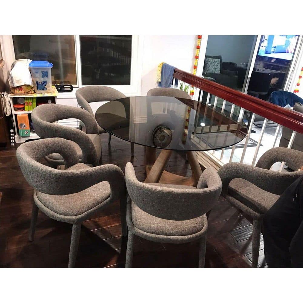 Modrest Faerron Modern Grey Fabric Side Chair