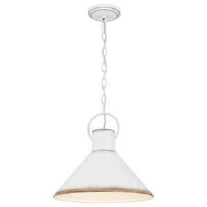 Summerfield 1-Light Antique White Pendant With Metal Shade