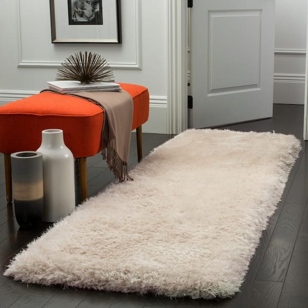 Luxe Shag Bone 2 ft. x 10 ft. Solid Runner Rug
