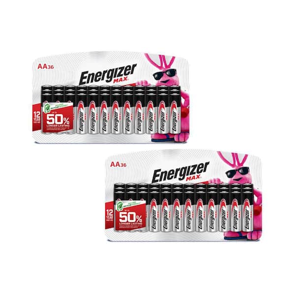 MAX AA Batteries (36-Pack), Double A Alkaline Batteries 2 -Pack, 72- Count for Household Use