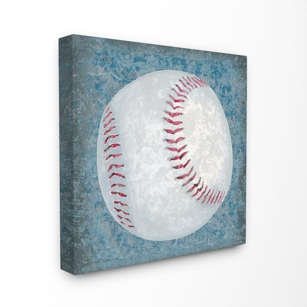 Stupell Industries 30 in. x 30 in. "Grunge Sports Equipment Baseball" by Studio W Printed Canvas Wall Art