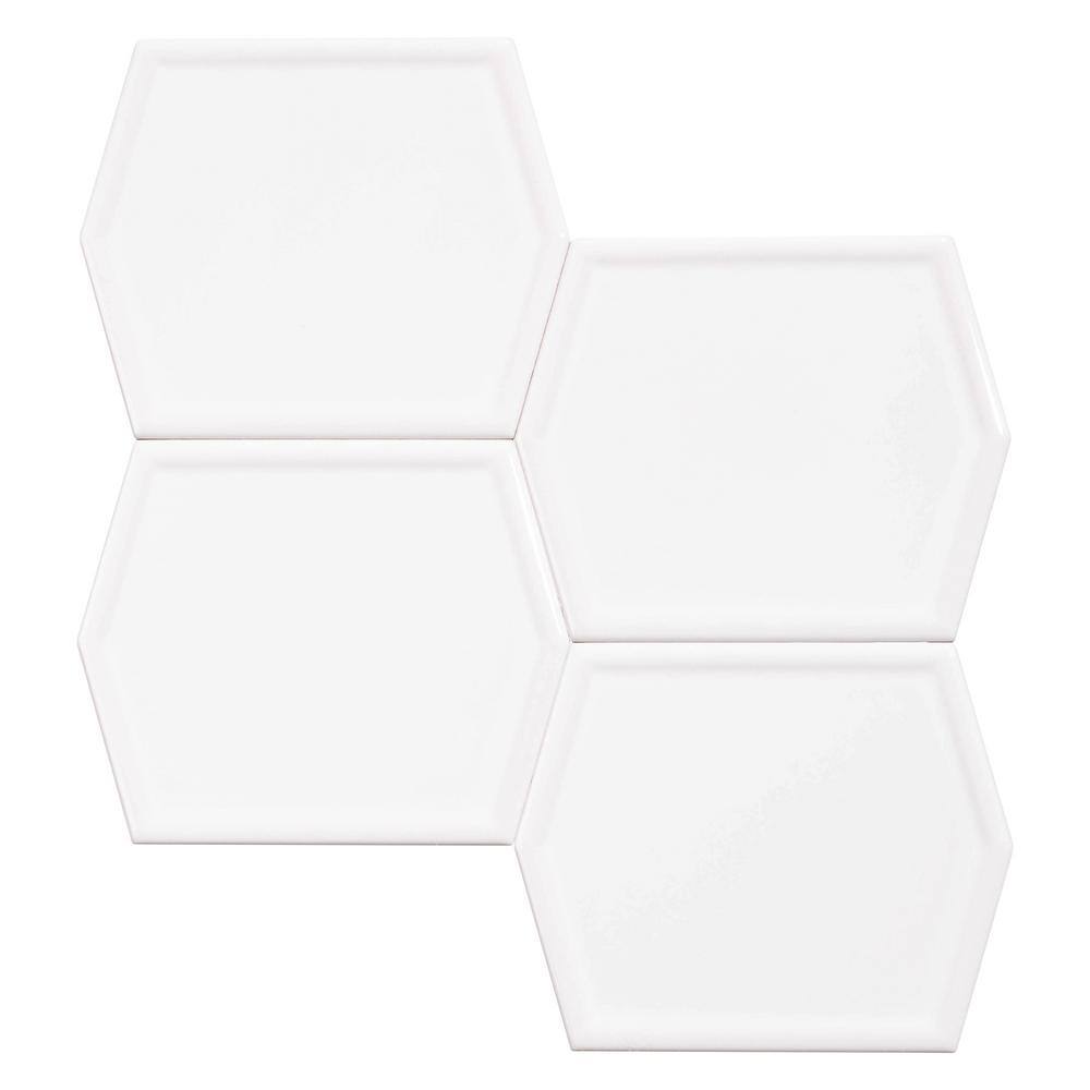 Shinar Glossy Beige Hexagonal Ceramic Wall Tile 5x6