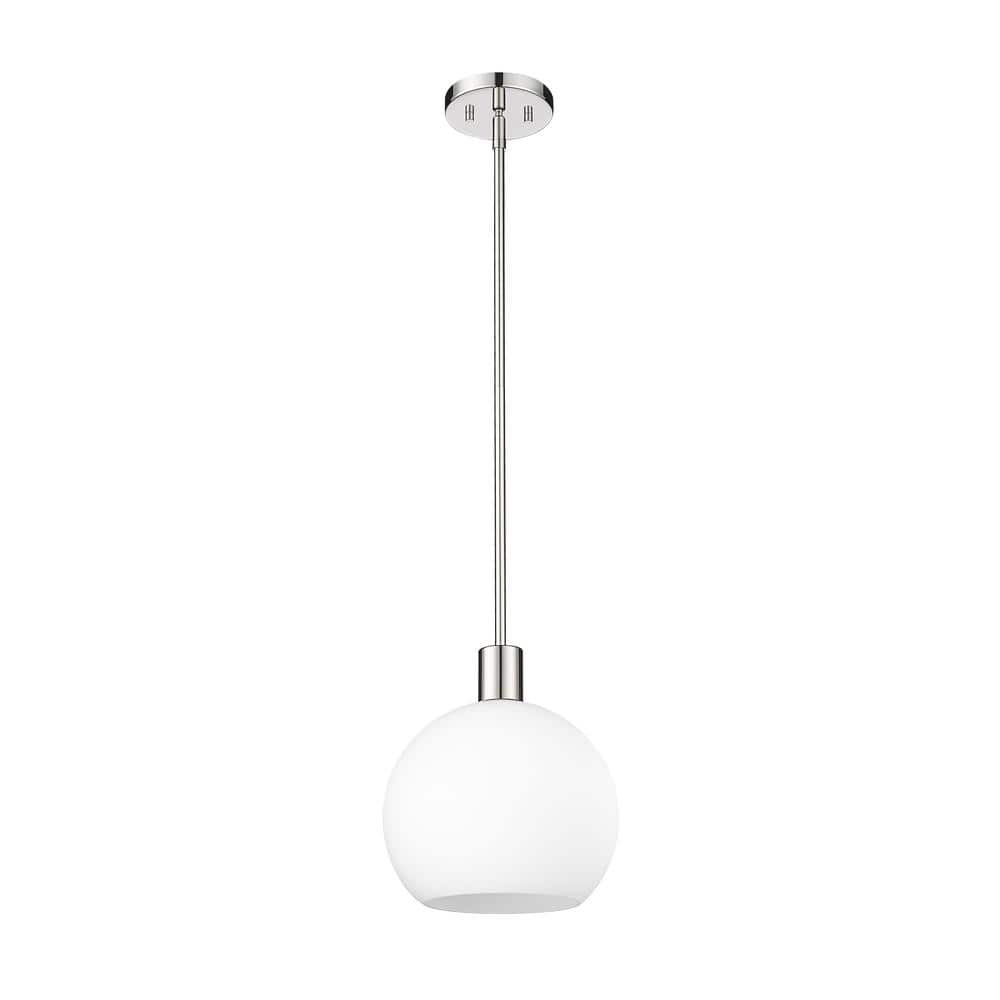 Sleek Mid-Century Modern Polished Nickel Globe Pendant Light