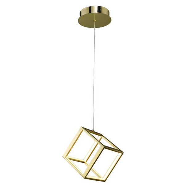 gold cube pendant light