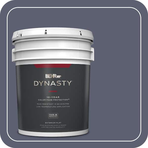 BEHR DYNASTY 5 gal. #S550-6 Mysterious Night Flat Exterior Stain-Blocking Paint & Primer