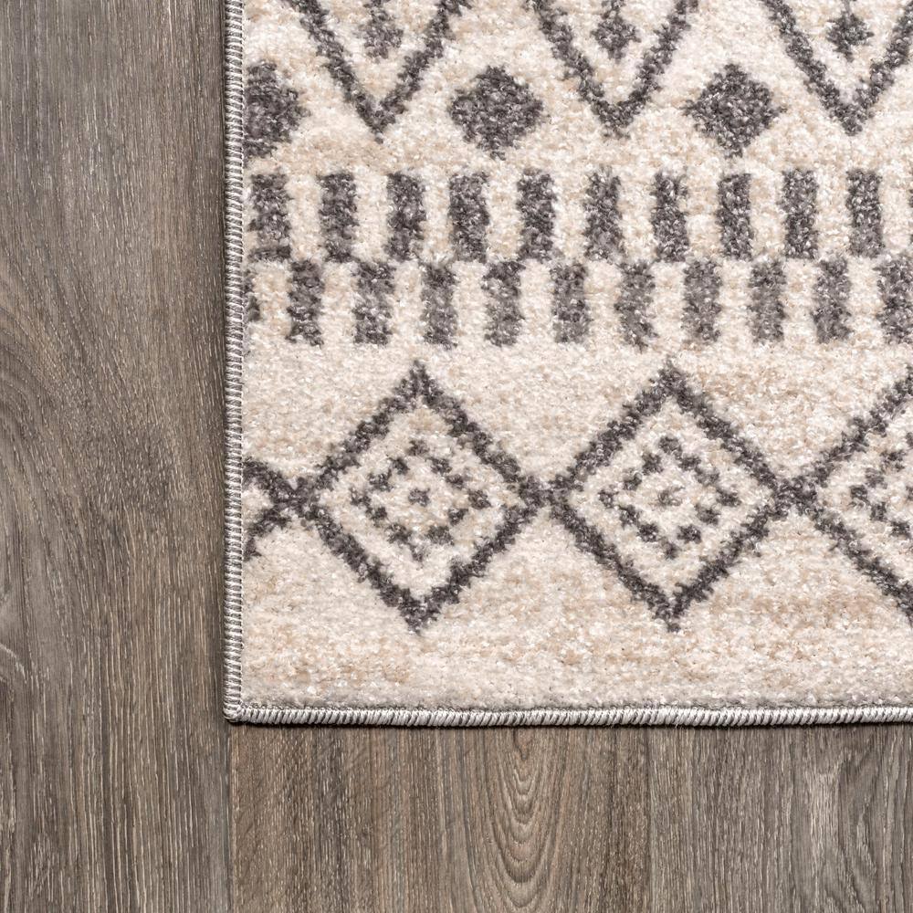 Ifrane Gray and Cream Geometric Stripe 3x5 Area Rug
