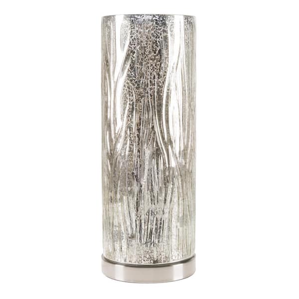Lavish Home 16 In Silver Glass Uplight, Uplight Accent Lamp Home Depot
