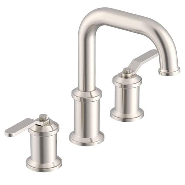 Kinzie 8 in. Widespread 2-Handle Bathroom Faucet with Metal Touch Down Drain in Brushed Nickel