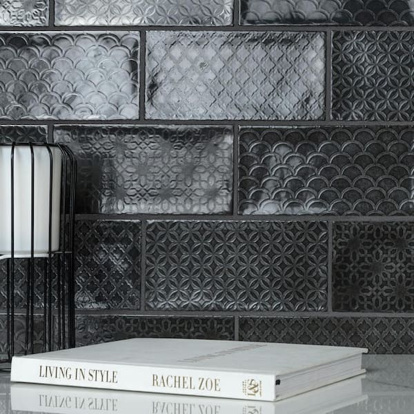 Camden Decor Nero 4 in. x 8 in. Ceramic Wall Tile (11.5 sq. ft./Case)