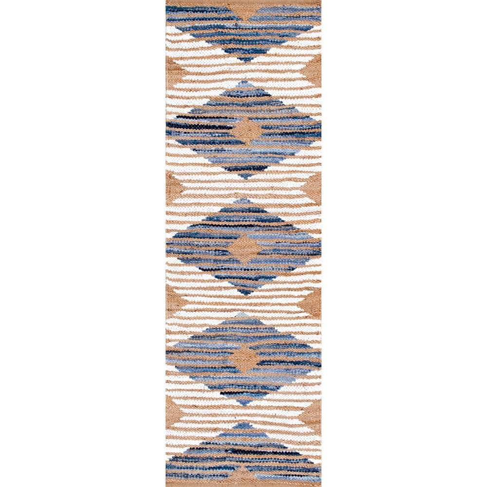 Handmade Off-White Cotton & Jute Braided 30" Runner Rug