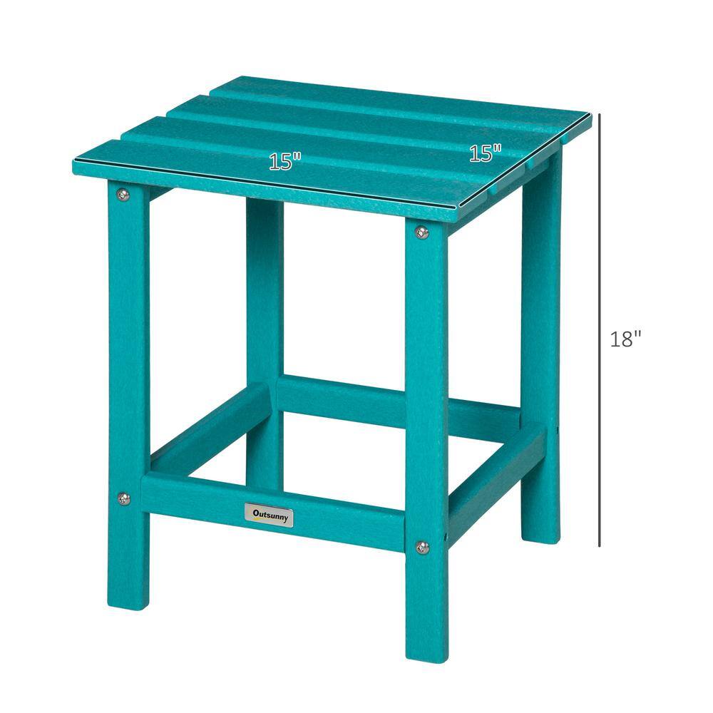 Turquoise HDPE Plastic Outdoor Patio Side Table