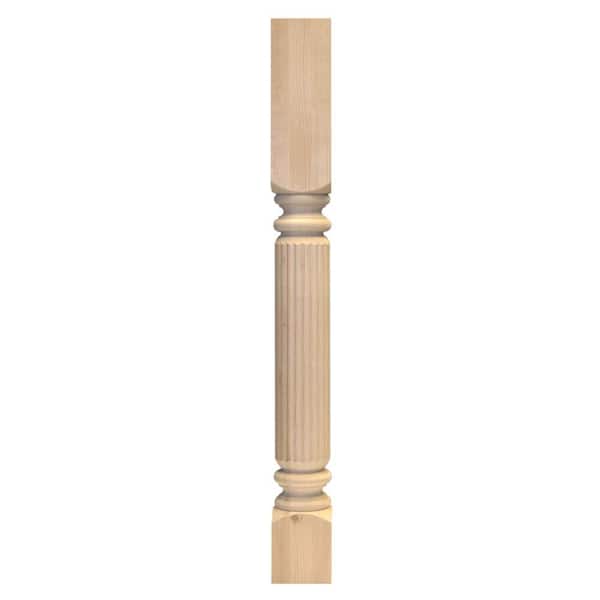 Waddell Athens Fluted Kitchen Island Turning - 45 in. H x 3.75 in. Dia. - Furniture Grade Unfinished Pine - DIY Home Accents