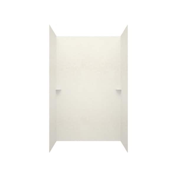 Swan 30 in. x 60 in. x 72 in. 3-Piece Easy Up Adhesive Alcove Tub Surround in Tahiti White