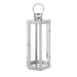 Brianna 9 in. x 23 in. Silver Stainless Steel Outdoor Patio Lantern