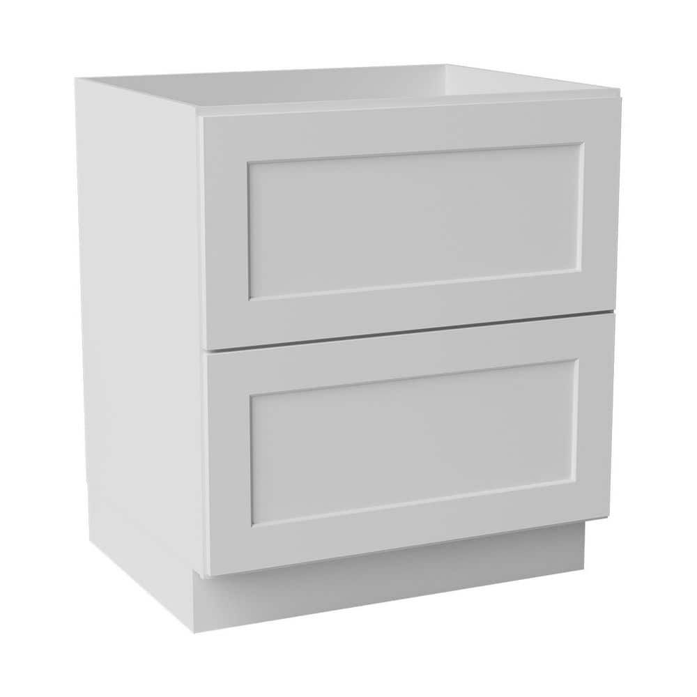30 in. W x 24 in. D x 34.5 in. H Ready to Assemble Solid Wood Shaker 2 Drawers Base Kitchen Cabinet in White price history on PriceWatchPro
