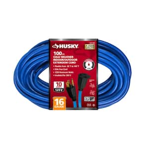 100 ft. 16/3 Medium Duty Cold Weather Indoor/Outdoor Extension Cord, Blue