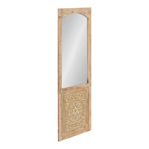 Kate and Laurel Moynihan 55.00 in. x 17.5 in. Rustic Rectangle Rustic Brown Framed Decorative Wall Mirror