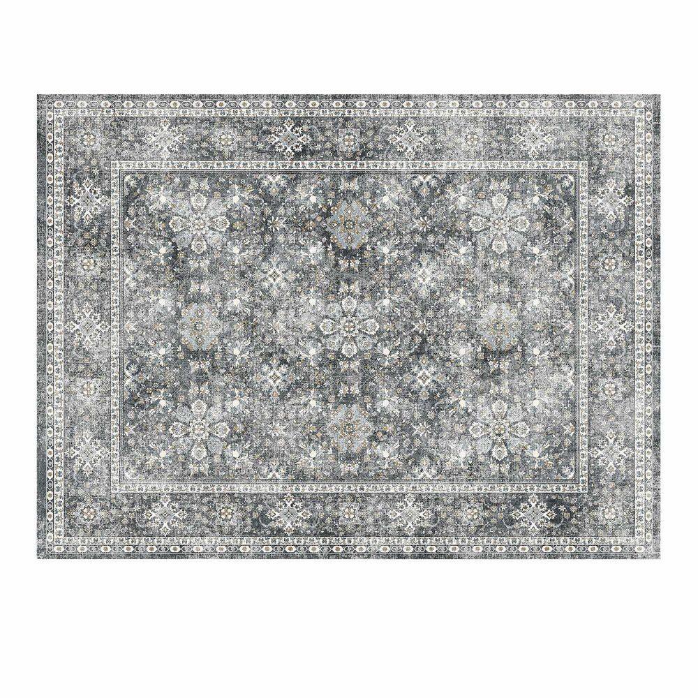 Gray 8 ft. x 10 ft. Washable Non-Slip Tear-Resistant Soft Carpet Pet & Child Friendly for Bedroom Office Area Rug price history on PriceWatchPro