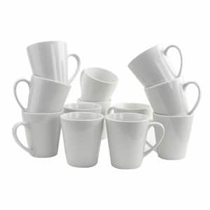 Noble Court 12 oz. White Coffee Mug (Set of 12)