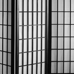 3 ft. Short Window Pane Shoji Screen - Black - 3 Panels