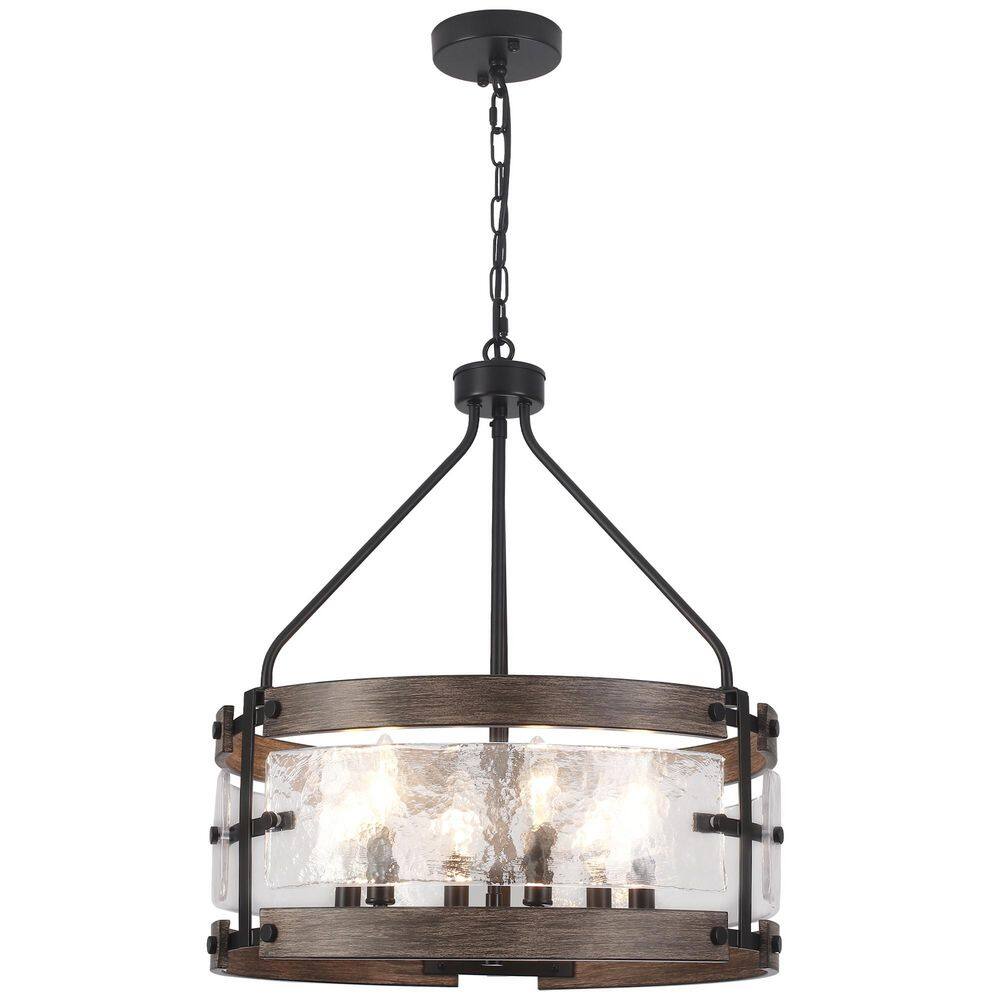 6-Light Brown Candlestick Glass Sheet Hanging Island Chandelier Light Fixture for Kitchen Island, Foyer price history on PriceWatchPro