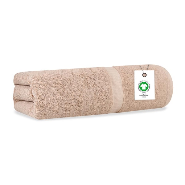 Delara Rose Dust Solid 100% Organic Cotton Luxuriously Plush Bath Towel (Set of 1)