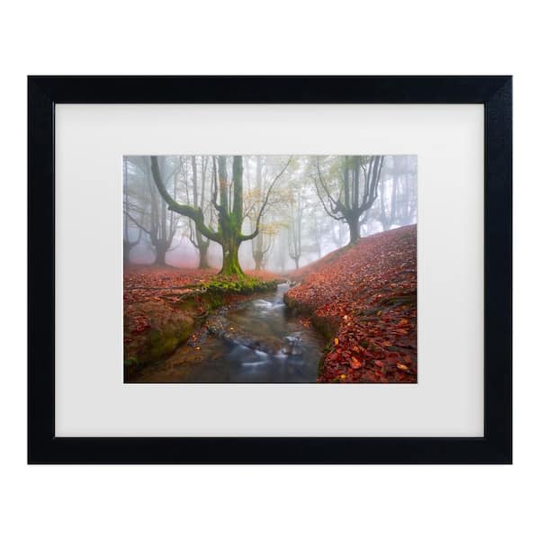 Trademark Fine Art Jess M Garcia Misty Morning In Otzarreta Matted Framed Photography Wall Art 18 in. x 22 in.