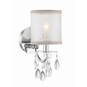 Hampton 5.5 in. 1-Light Polished Chrome Wall Sconce