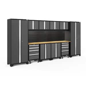 Bold Series 156 in. W x 76.75 in. H x 18 in. D 24-Gauge Steel Garage Cabinet Set in Gray (12-Piece)