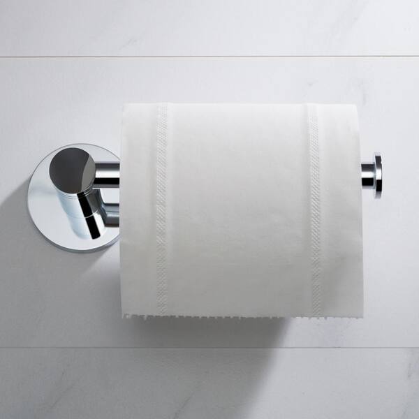 Embedded Double Toilet Roll Paper Holder with Cover in Wall Polished Chrome 