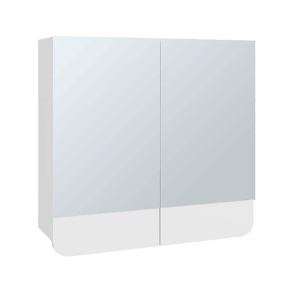 16.9 in. H x 16.5 in. W x 5.7 in. D White Medicine Cabinet with 2 Swing Doors, 3 Spacious Shelves Recessed/Surface Mount