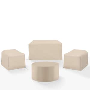 4-Pieces Tan Outdoor Furniture Cover Set