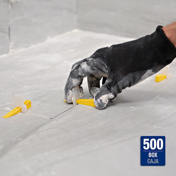 LASH Yellow 0.3 in. W Polymer Wedge, Part B of 2-Part Tile Leveling System 500-Pack