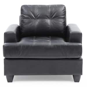 Sandridge Black Faux Leather Upholstered Accent Chair