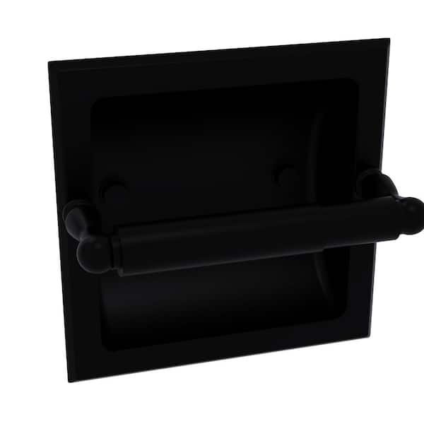 Allied Brass Regal Recessed Toilet Paper Holder in Matte Black