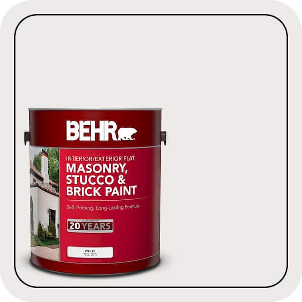 1 gal. White Flat Masonry, Stucco and Brick Interior/Exterior Paint