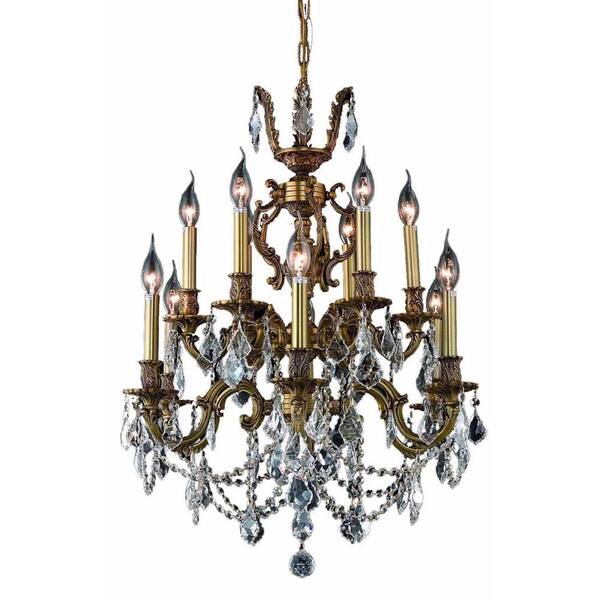 Elegant Lighting 12-Light French Gold Chandelier with Clear Crystal