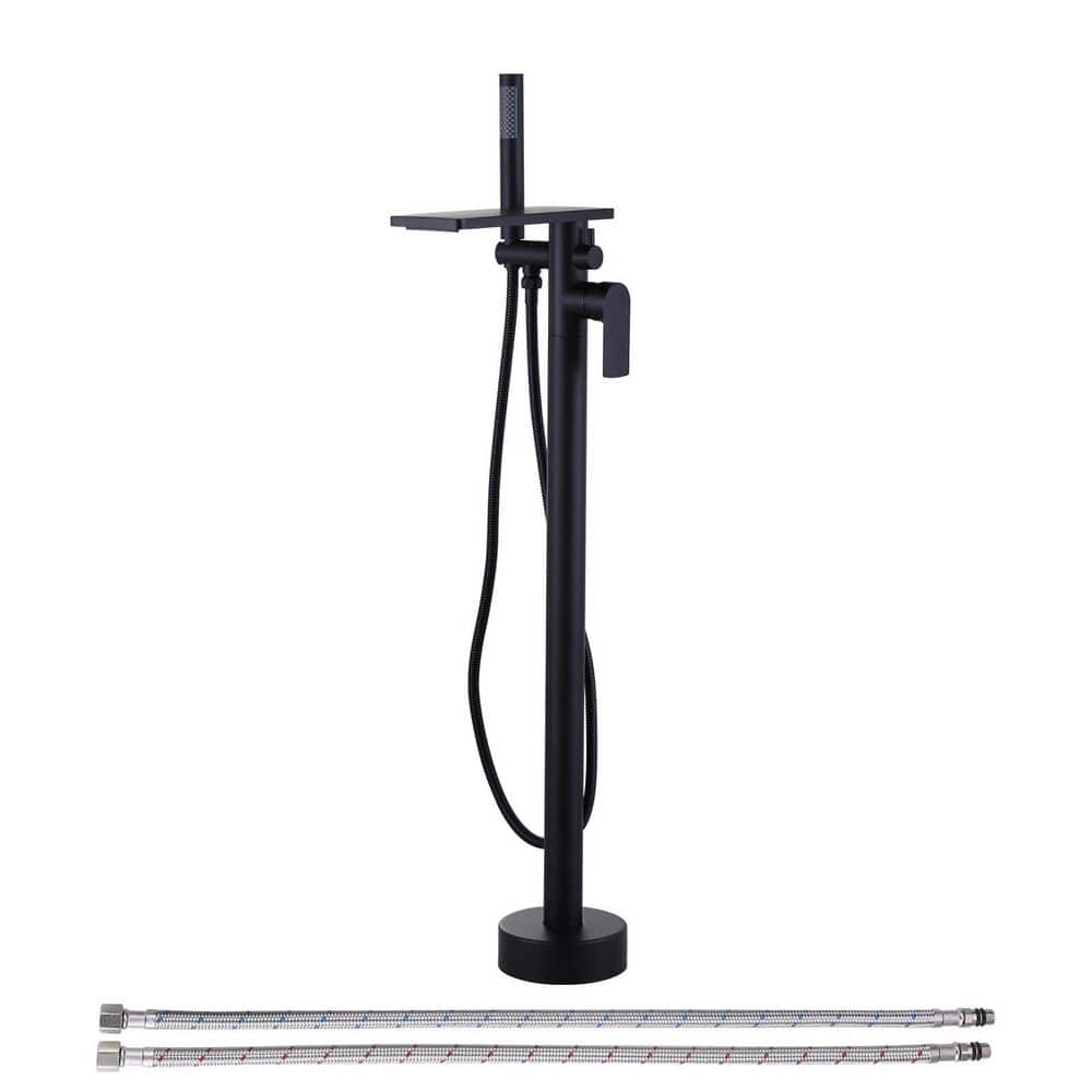 Waterfall Single-Handle Claw Foot Freestanding Tub Faucet with Handheld Shower and Hose in. Matte Black price history on PriceWatchPro