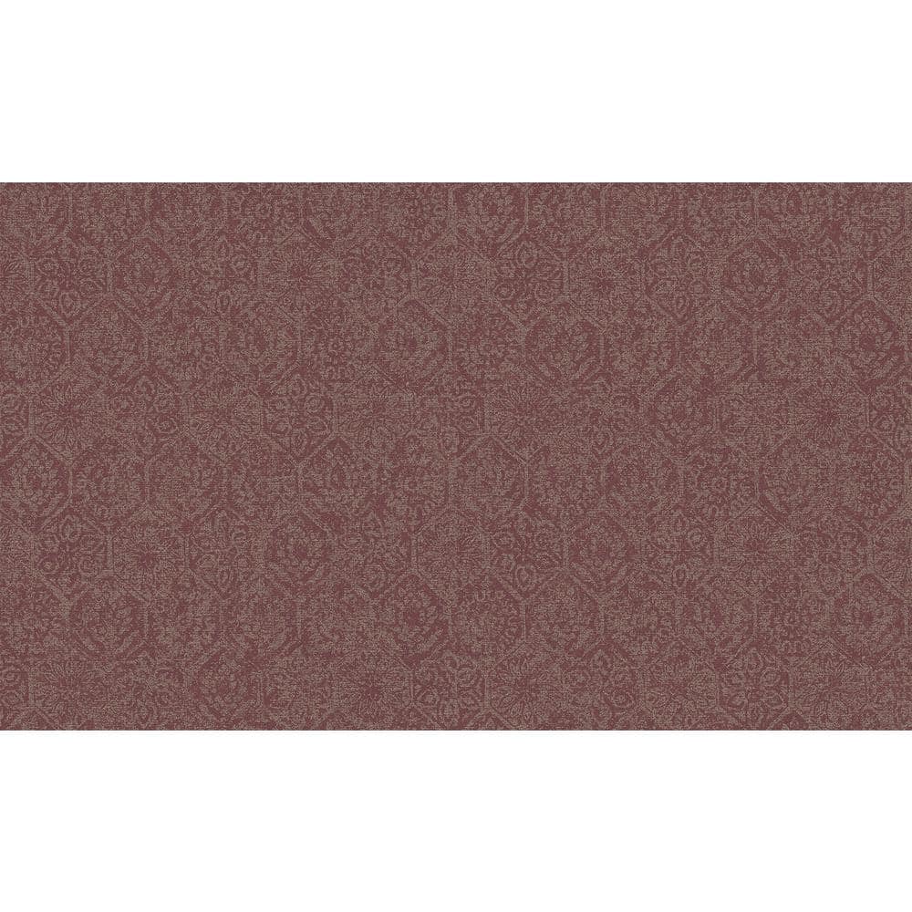 Edsel Maroon Geometric Wallpaper Sample