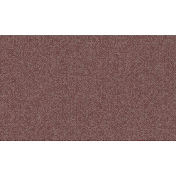 Advantage Edsel Maroon Geometric Wallpaper Sample