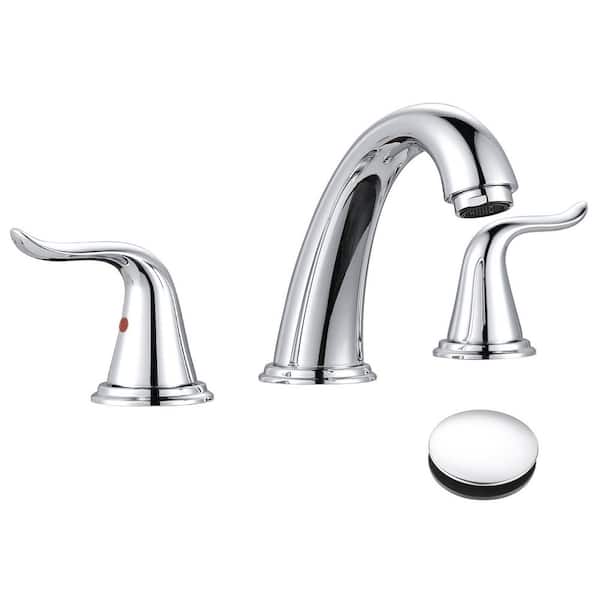 8 in. Widespread Double Handle Bathroom Sink Faucet in Chrome