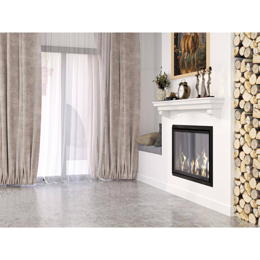 48" White Lacquered Solid Wood Floating Mantel Shelf